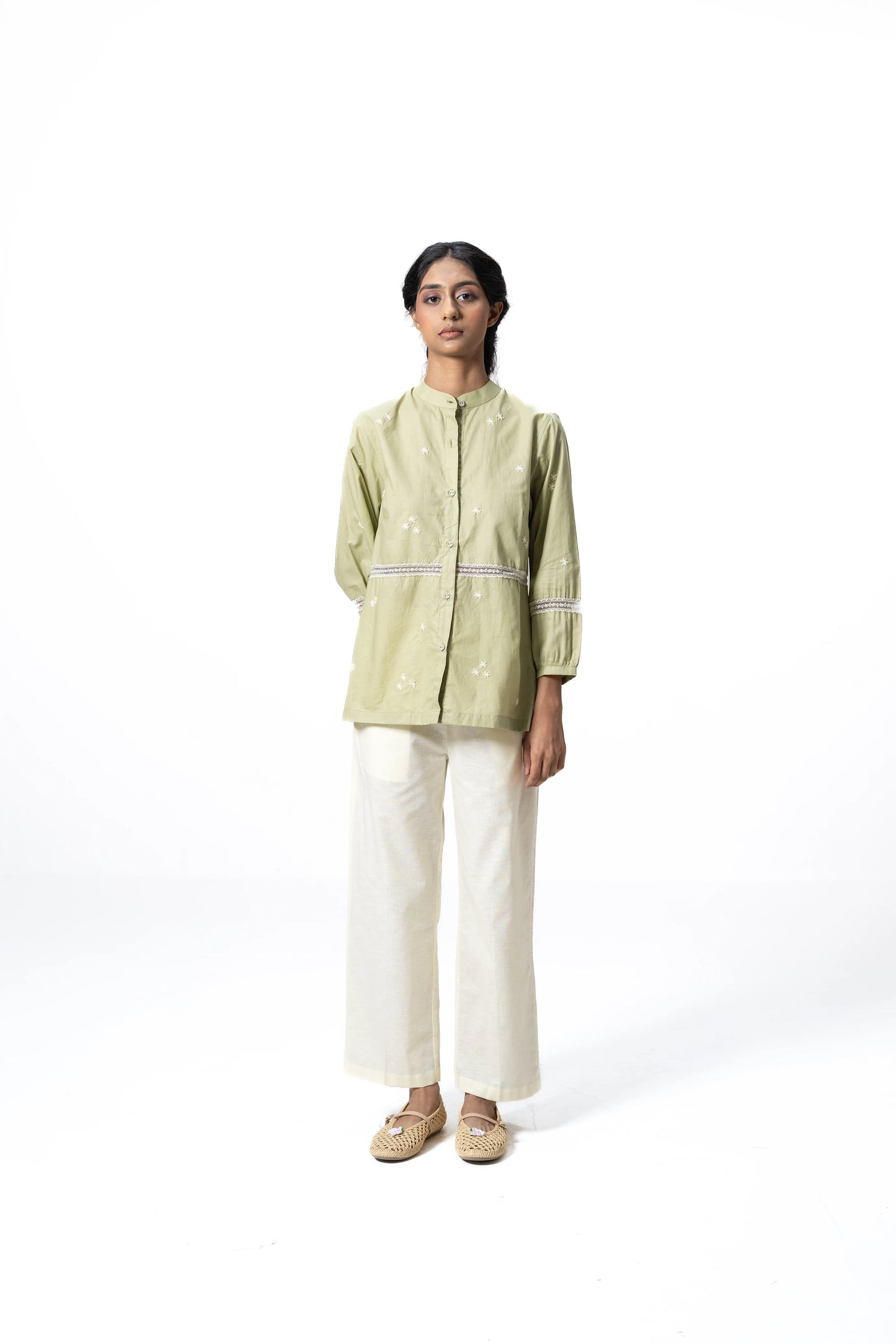 OLIVE LACE SHIRT