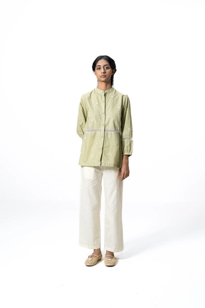 OLIVE LACE SHIRT