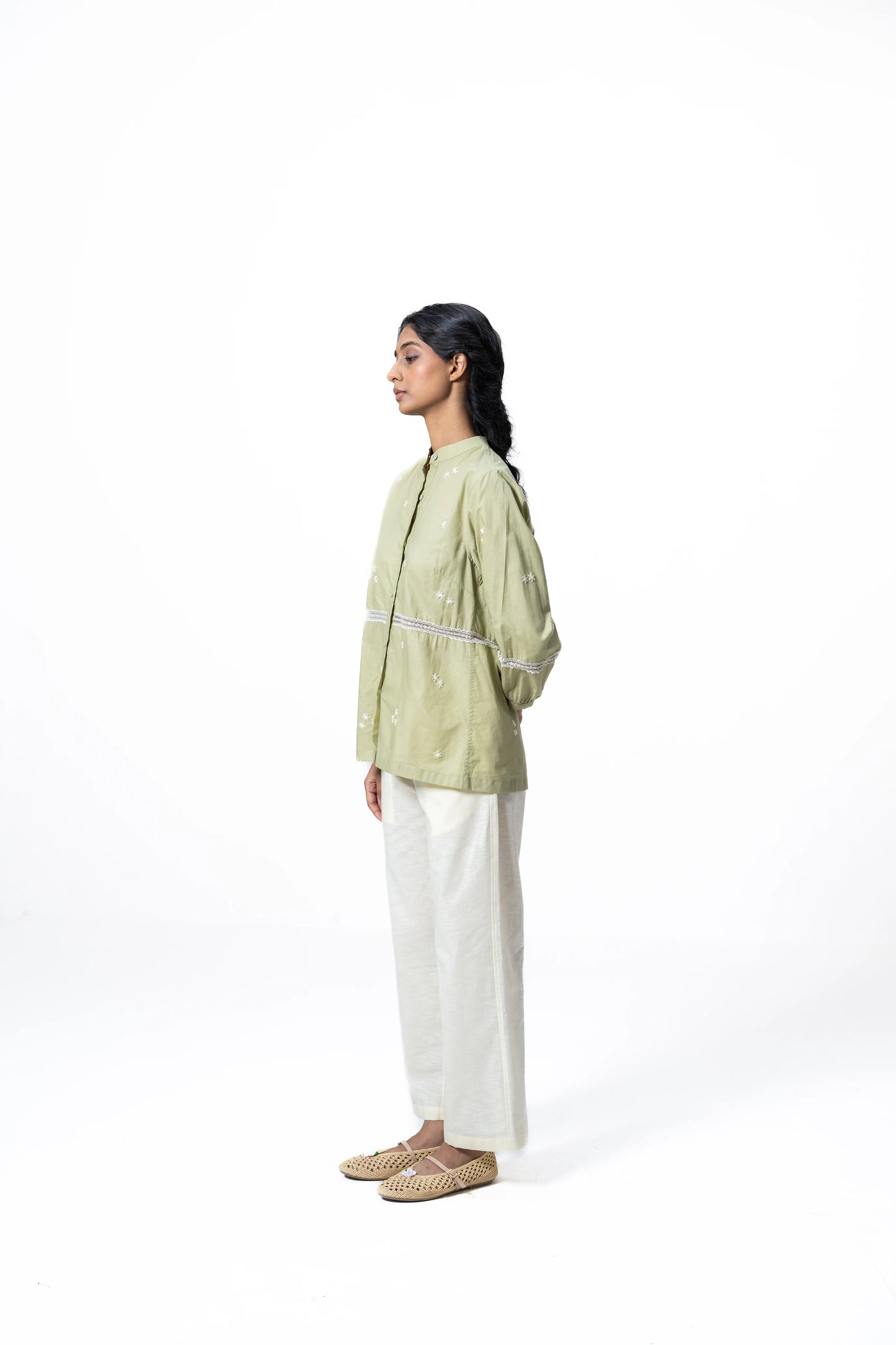 OLIVE LACE SHIRT