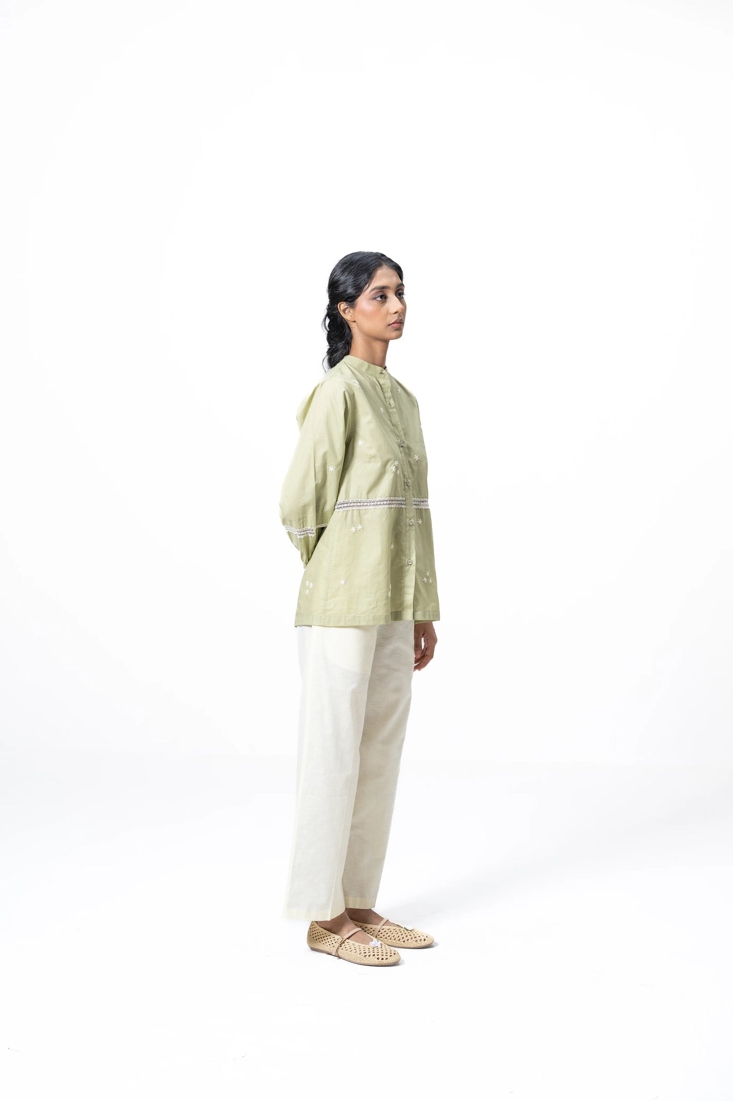 OLIVE LACE SHIRT