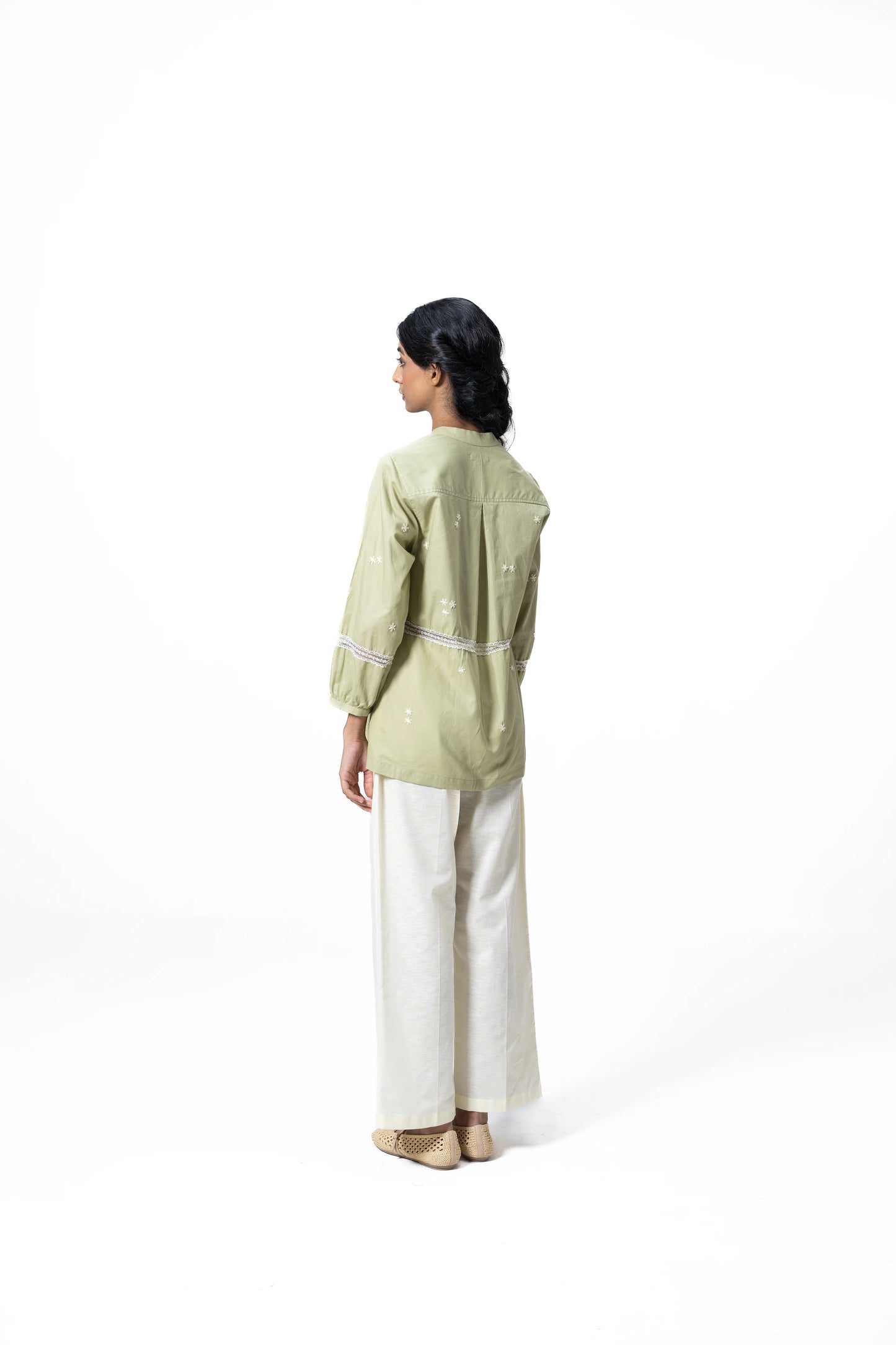 OLIVE LACE SHIRT