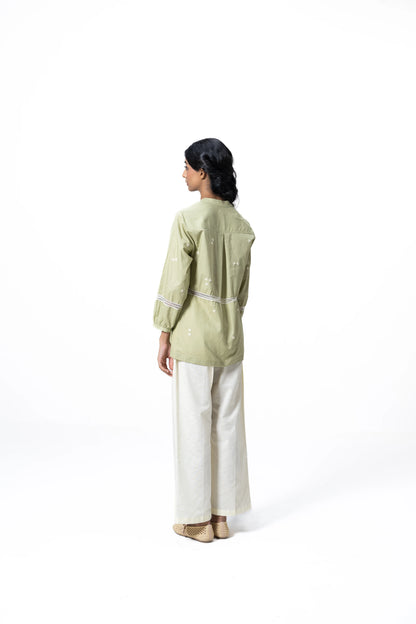 OLIVE LACE SHIRT