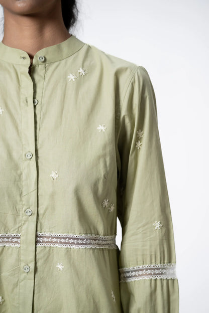 OLIVE LACE SHIRT