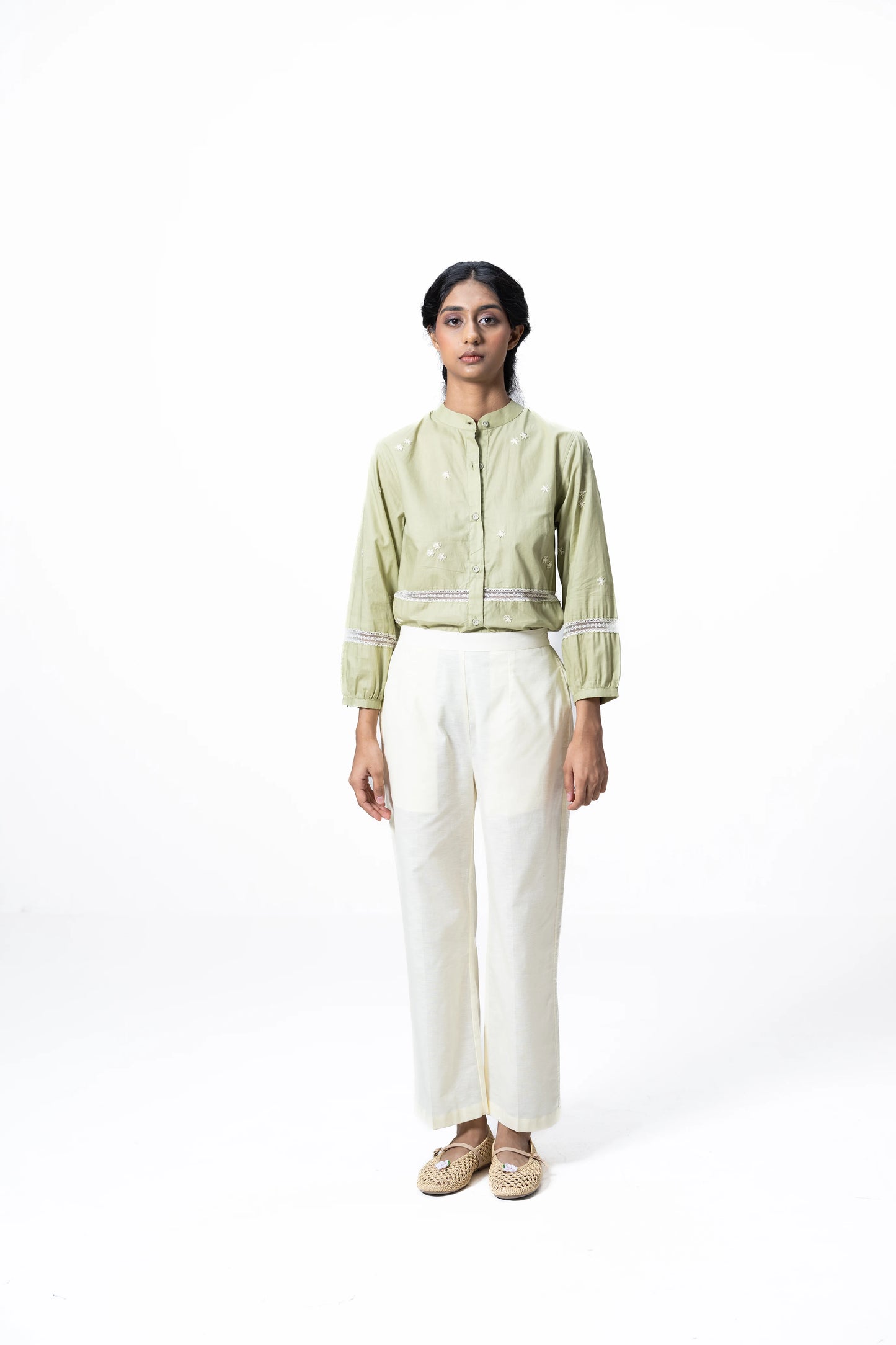 OLIVE LACE SHIRT