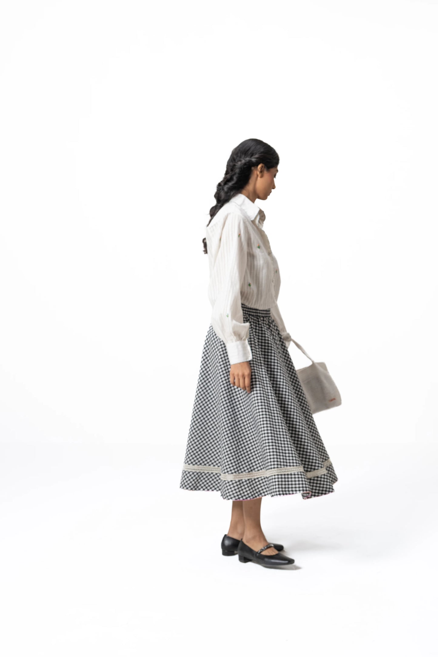 MIDNIGHT GINGHAM SKIRT