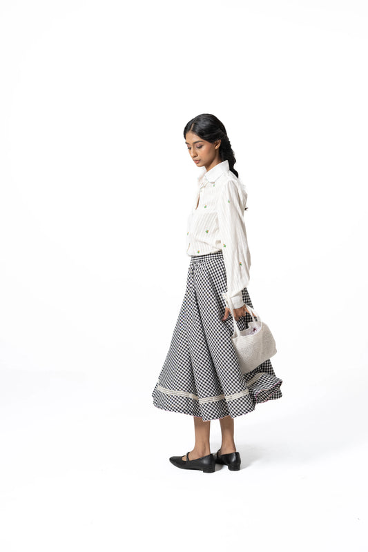 MIDNIGHT GINGHAM SKIRT