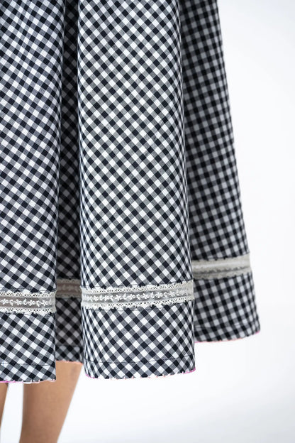 MIDNIGHT GINGHAM SKIRT