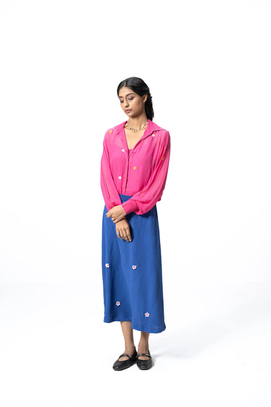 BLUE FLORA SKIRT