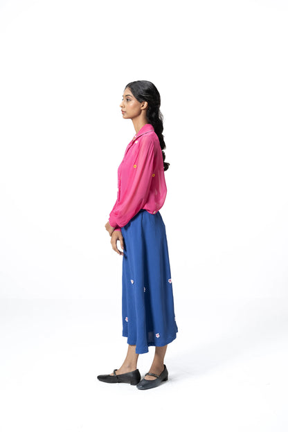 BLUE FLORA SKIRT