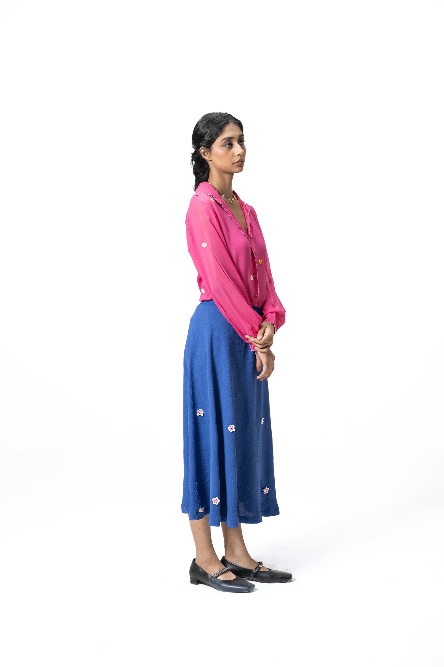 BLUE FLORA SKIRT