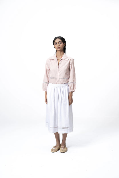 WHITE BLOOM SKIRT