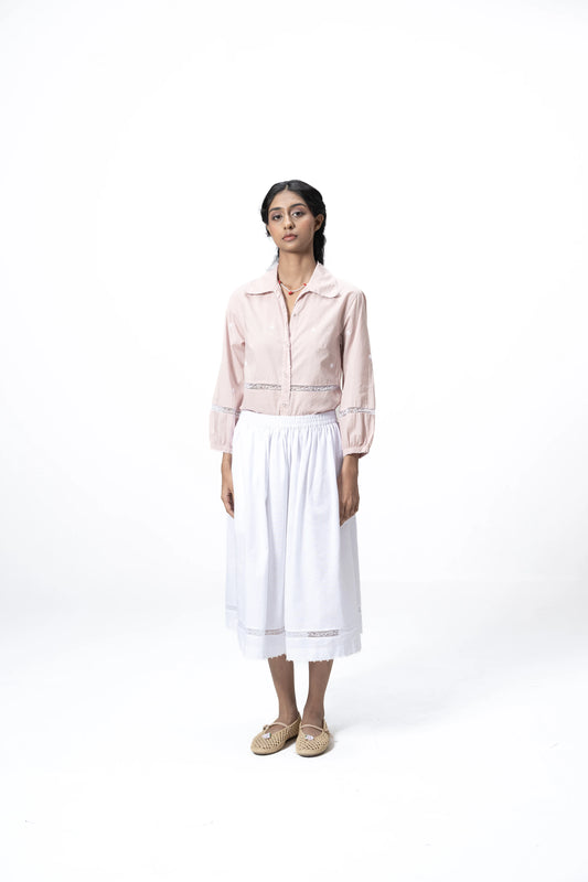 WHITE BLOOM SKIRT