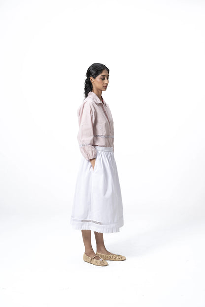WHITE BLOOM SKIRT