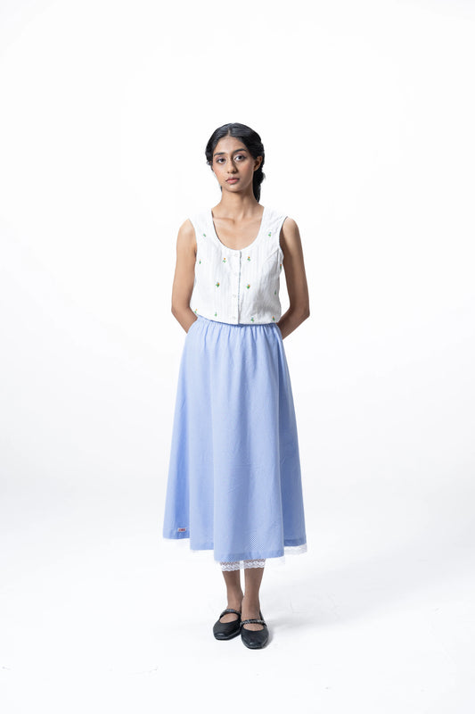 BLUE GINGHAM SKIRT