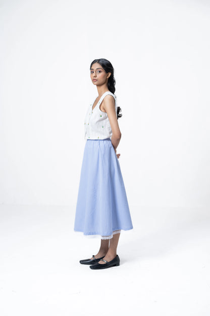 BLUE GINGHAM SKIRT