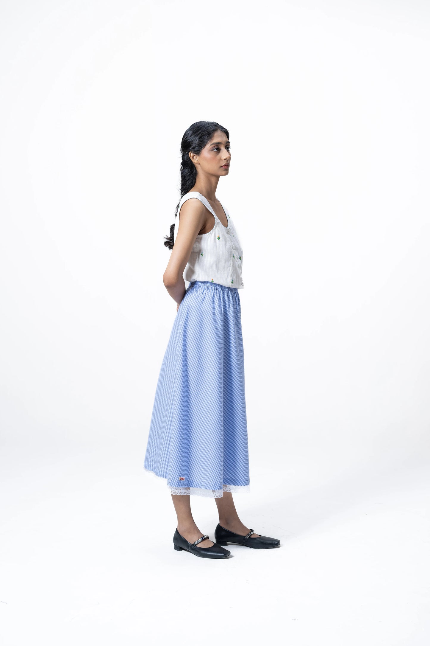 BLUE GINGHAM SKIRT