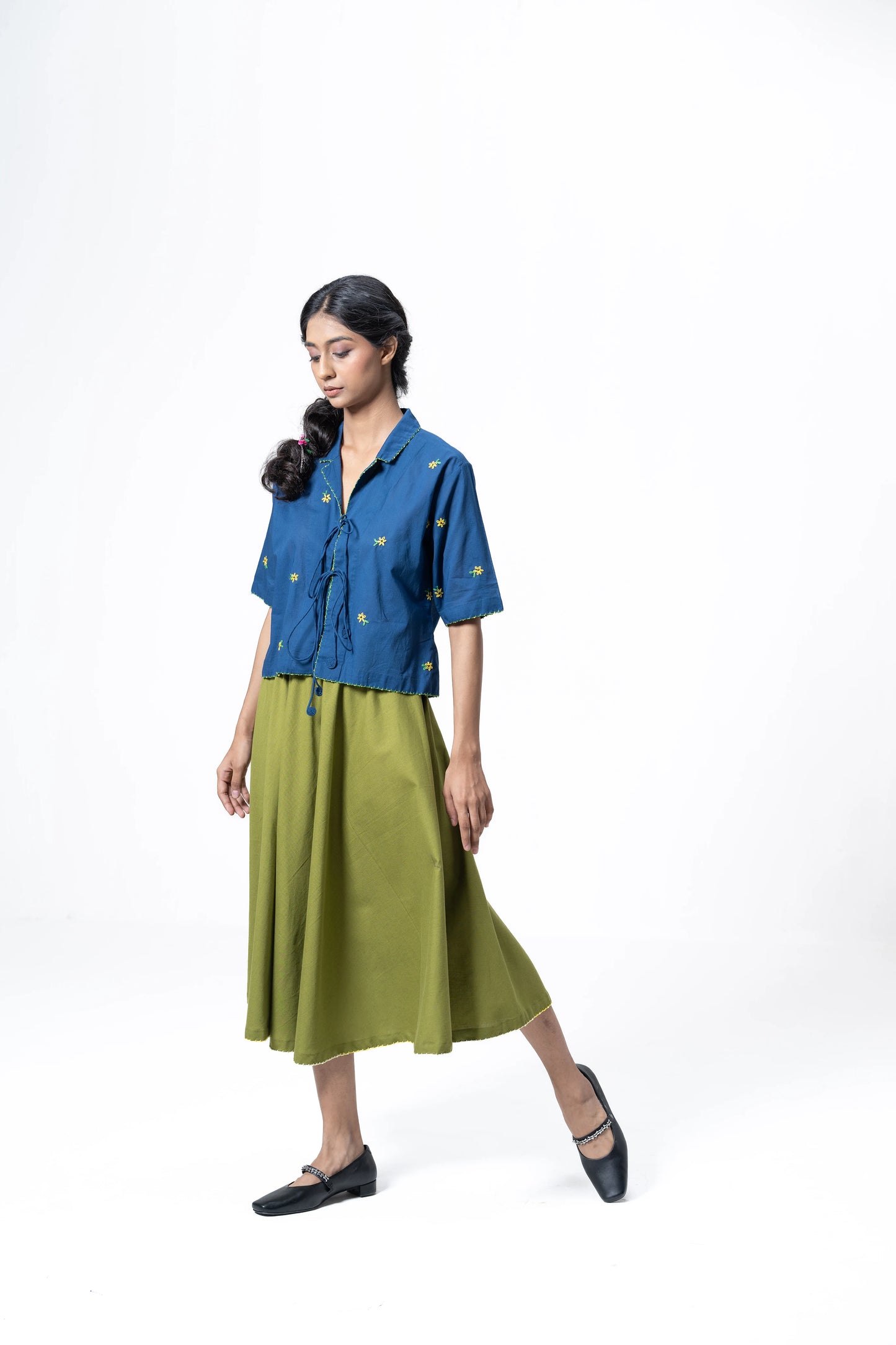 BLUE MEADOW TIE TOP