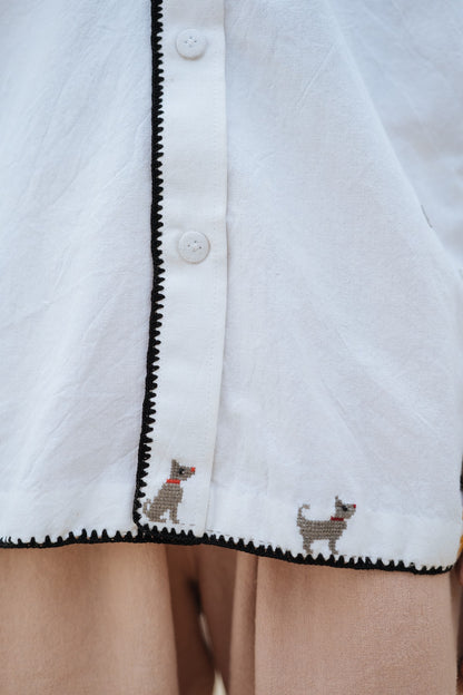 PUPPY PARENT CROSS-STITCH SHIRT